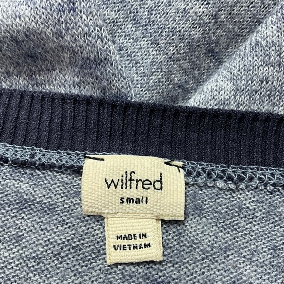 ARITZIA Wilfred Sherbrooke Marled Navy Long Sleeve V-Neck Lightweight Sweater S - Picture 6 of 11